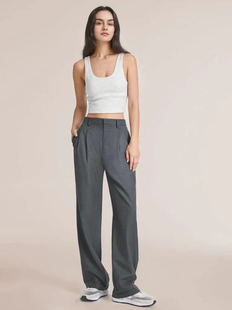 Abigail® | Waffle Fabric Wide Leg Trousers - Image 10