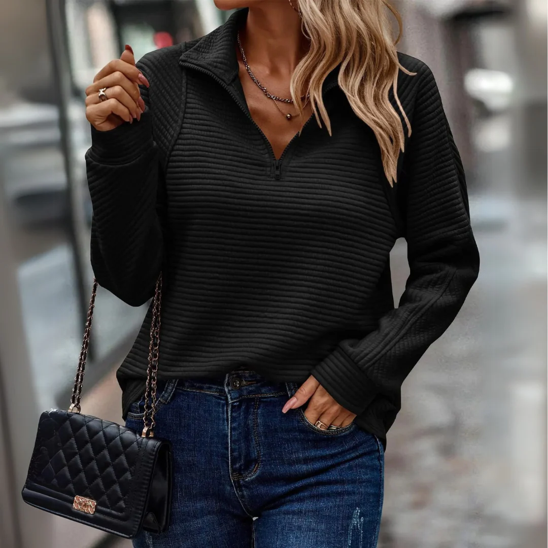 Abigail | Half-Zip Detail Sweater - Image 5