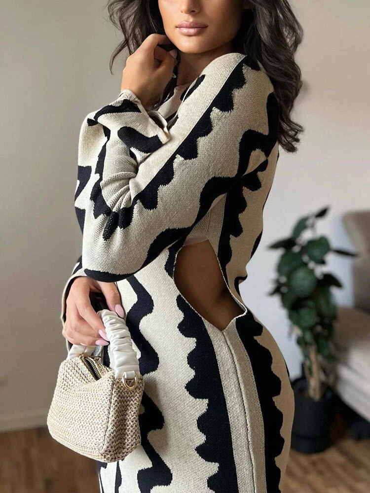 Ada® | Long Sleeve Knitted Maxi Dress - Image 4