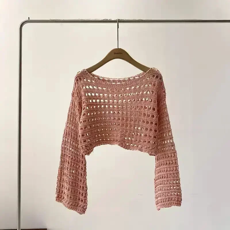 Adele | Rosamund long sleeve crochet top for women - Image 2