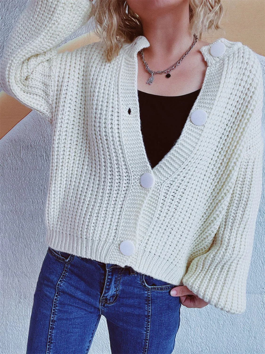 Adelheid | Long sleeve cardigan with buttons