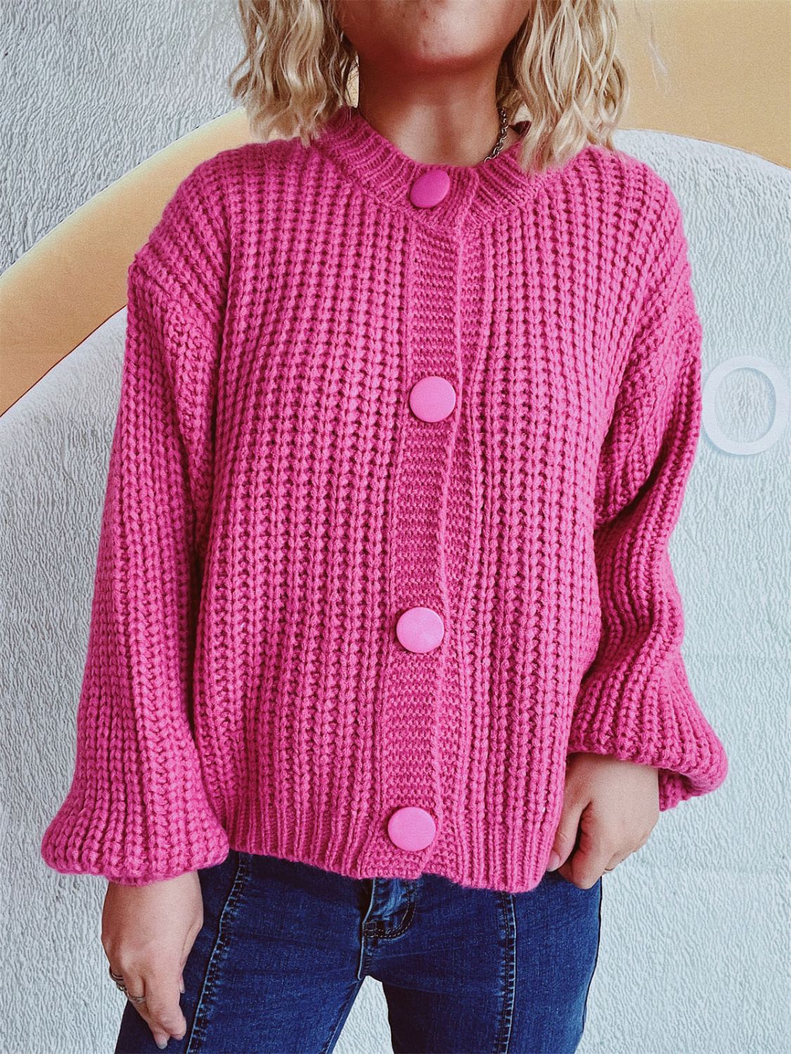 Adelheid | Long sleeve cardigan with buttons - Image 14