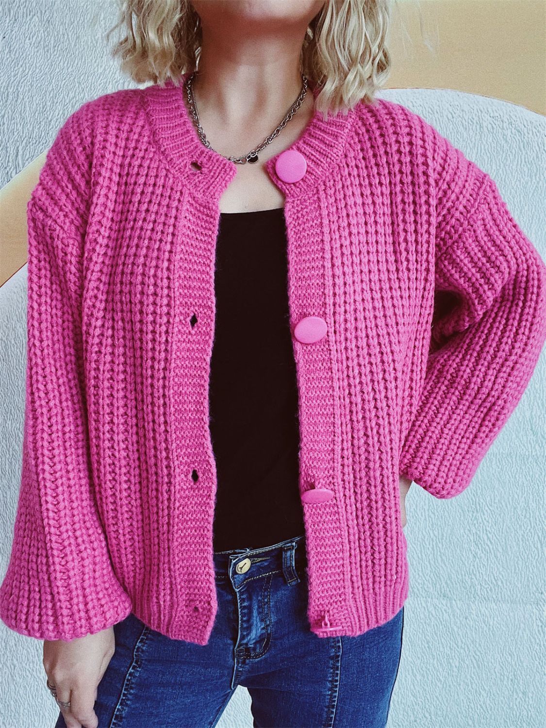 Adelheid | Long sleeve cardigan with buttons - Image 15