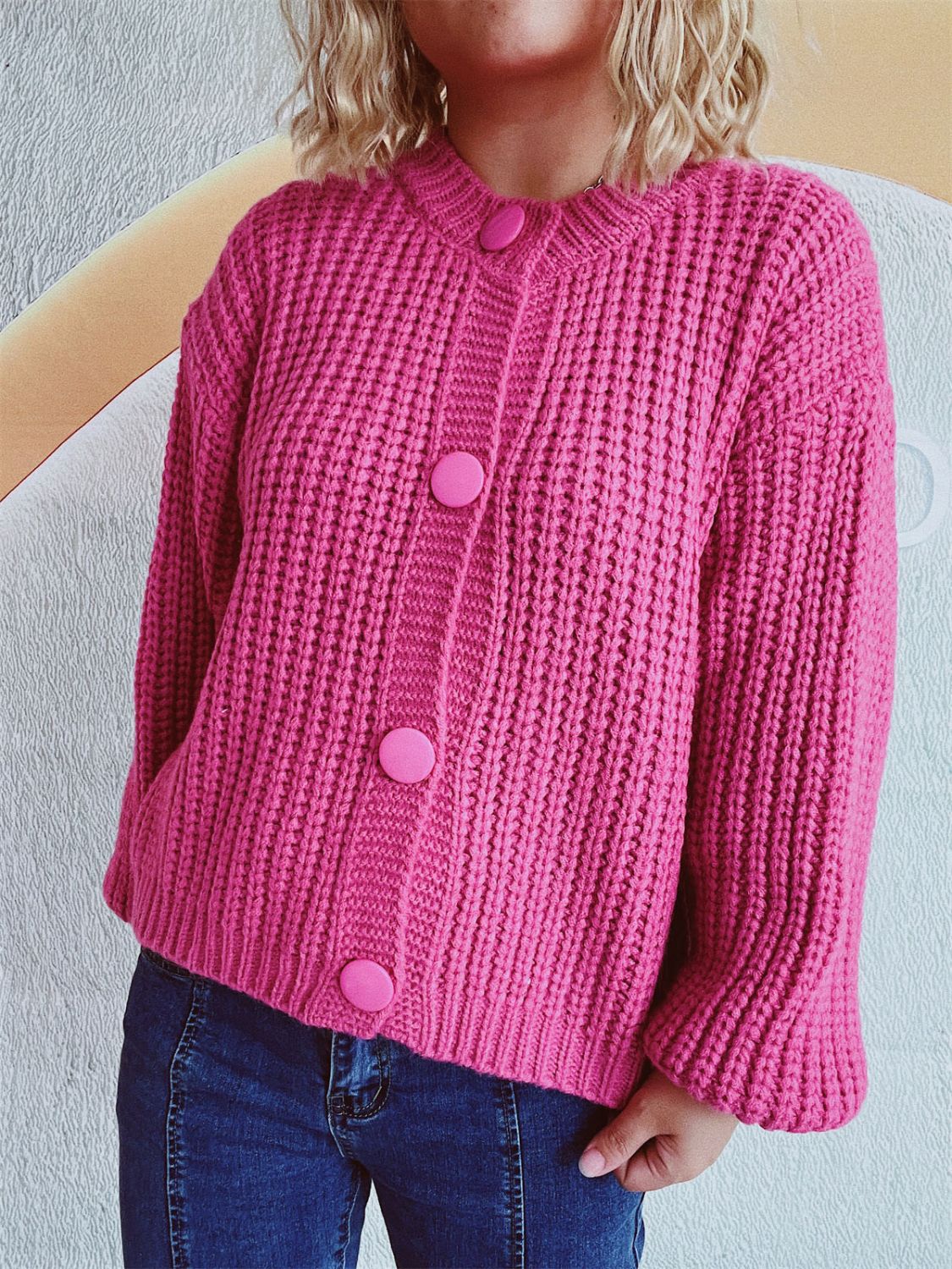 Adelheid | Long sleeve cardigan with buttons - Image 16