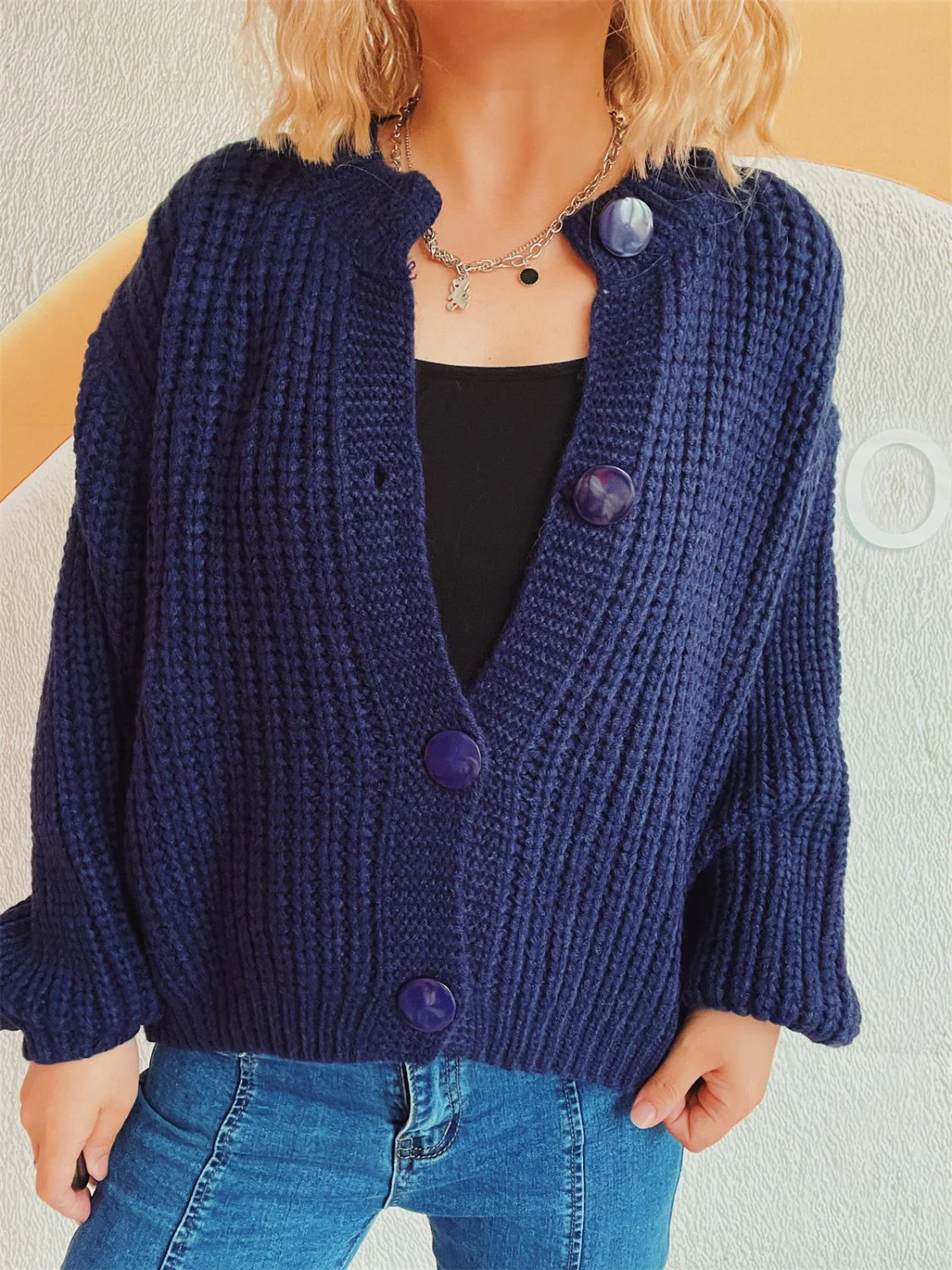 Adelheid | Long sleeve cardigan with buttons - Image 23