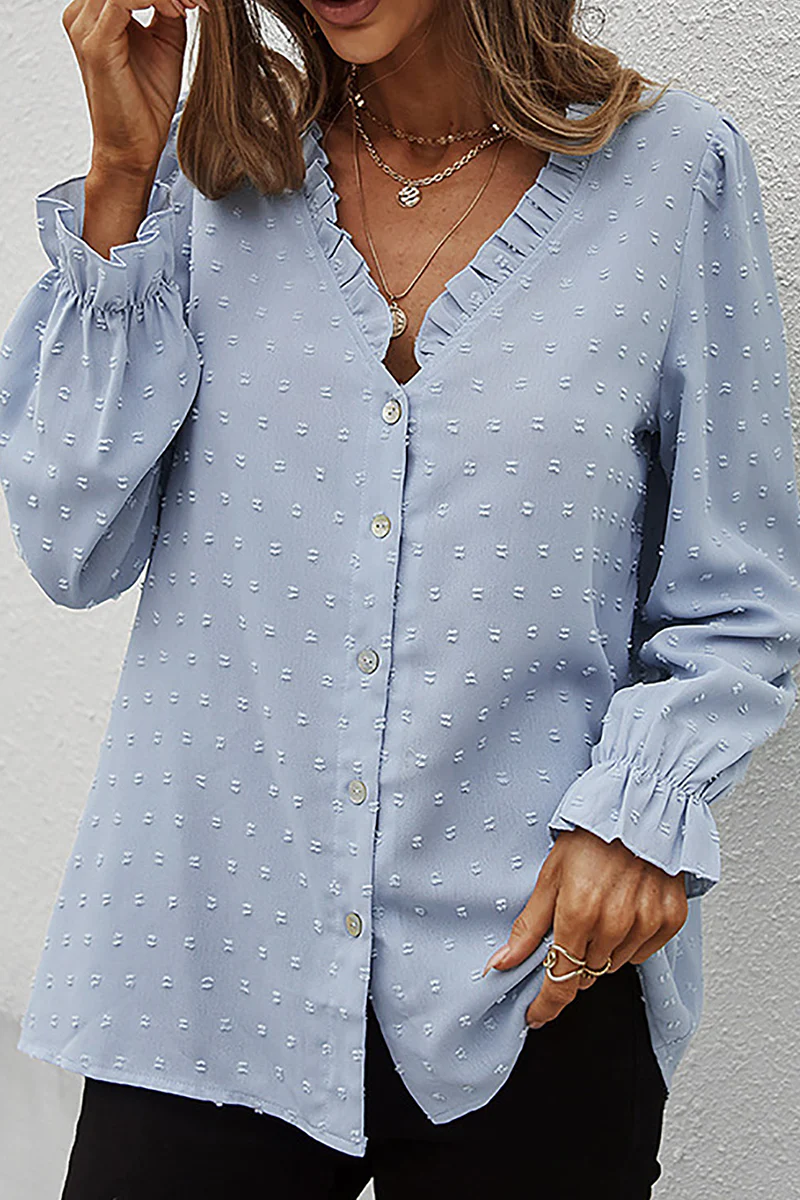 Adelina® | Chic Lace V-Neck Long Sleeve Blouse - Image 4
