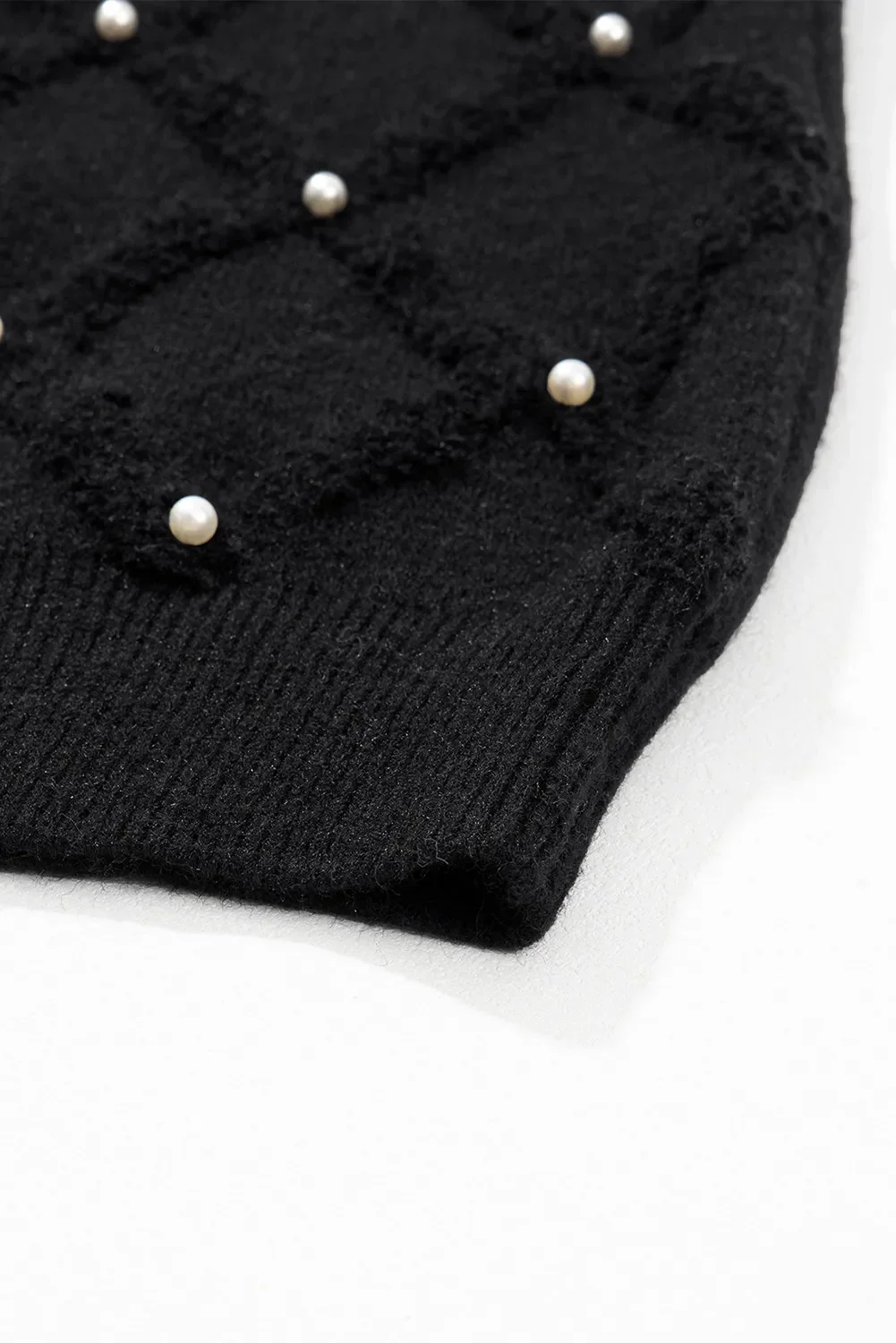 Adina | Long sleeve crew neck sweater with pearl detail - Image 6