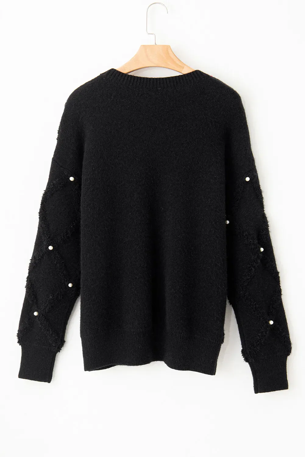 Adina | Long sleeve crew neck sweater with pearl detail - Image 8