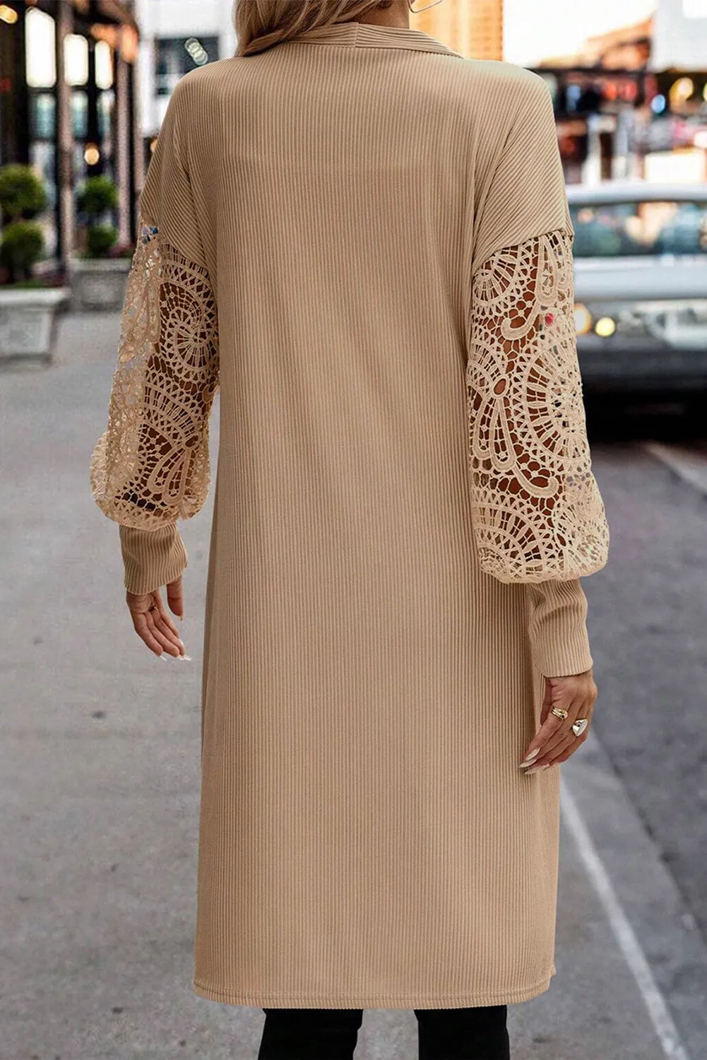 Adina | Open front lantern sleeve lace cover-up - Image 4