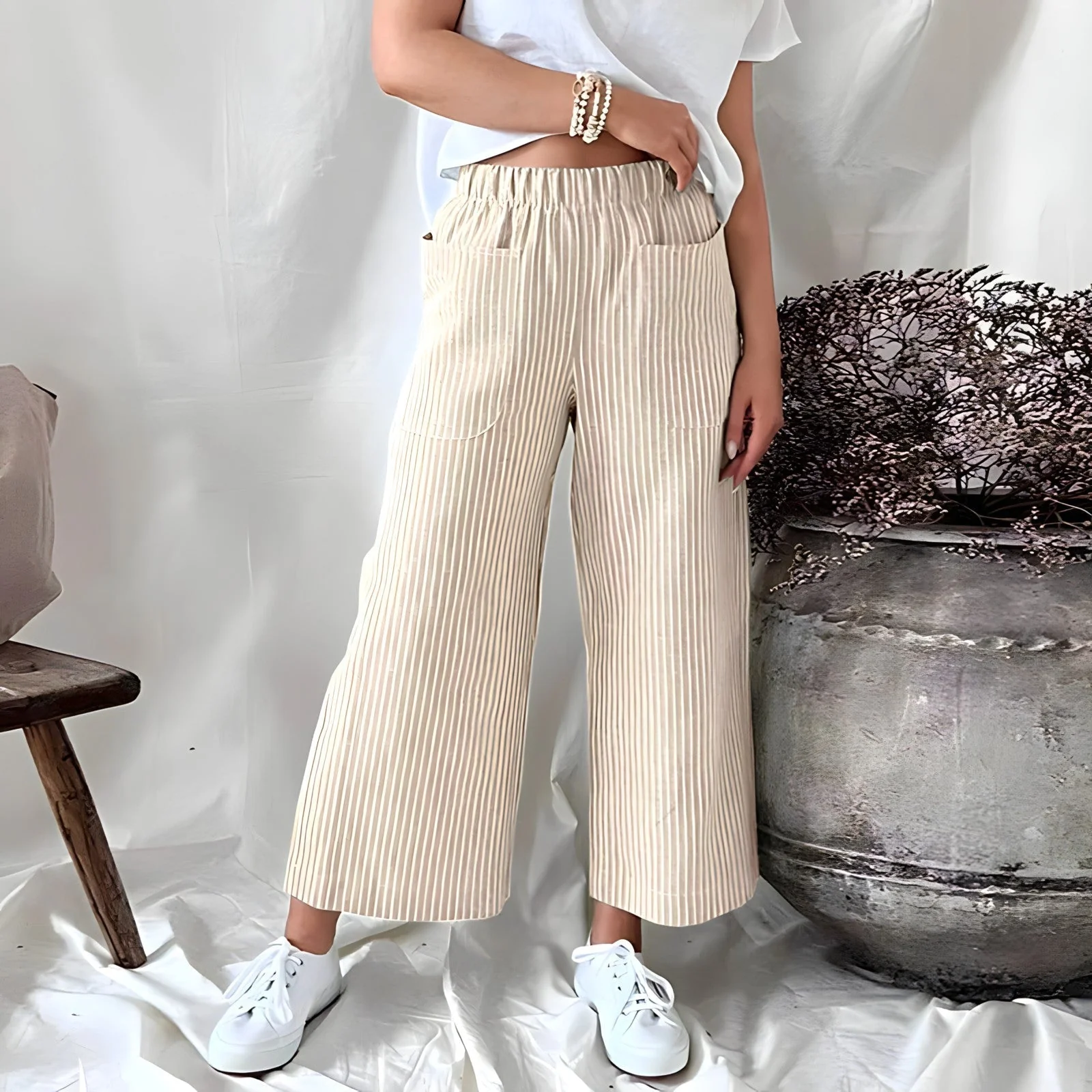 Adina® | Striped trousers for women - Image 3