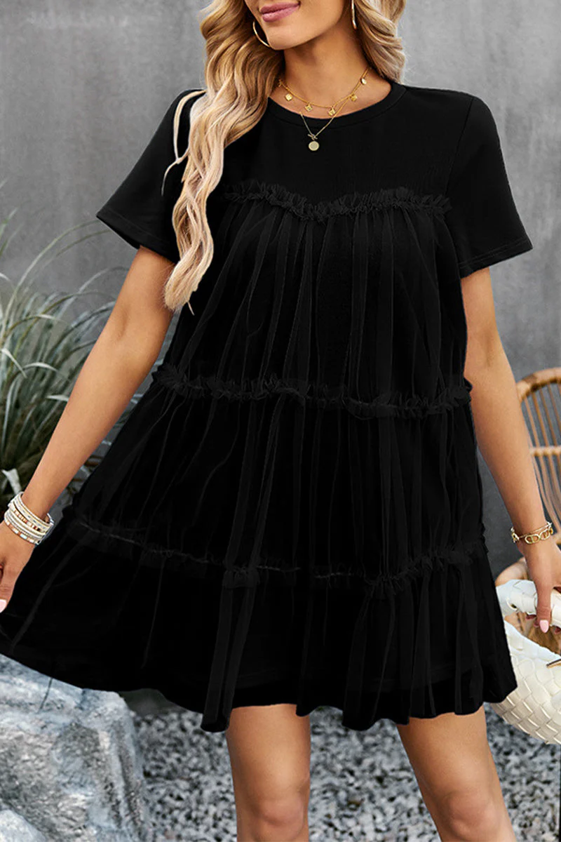 Adria® | Elegant Short-Sleeved Casual Mini Dress - Image 2