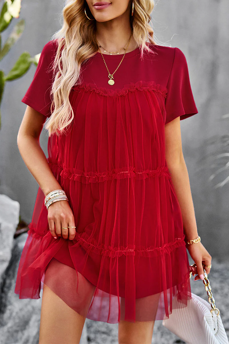 Adria® | Elegant Short-Sleeved Casual Mini Dress - Image 3