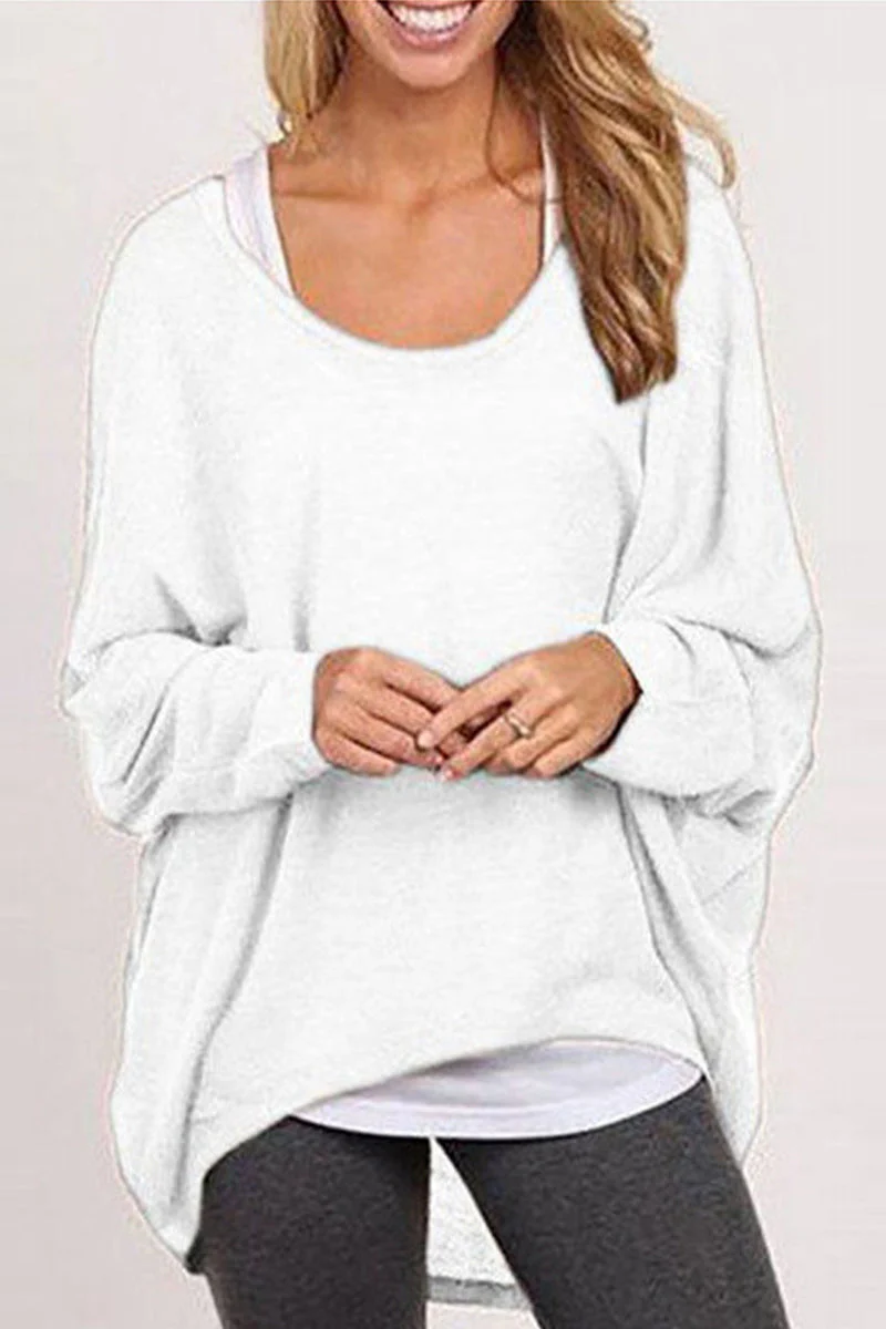 Adriana | Casual solid patchwork O-neck tops - Image 6