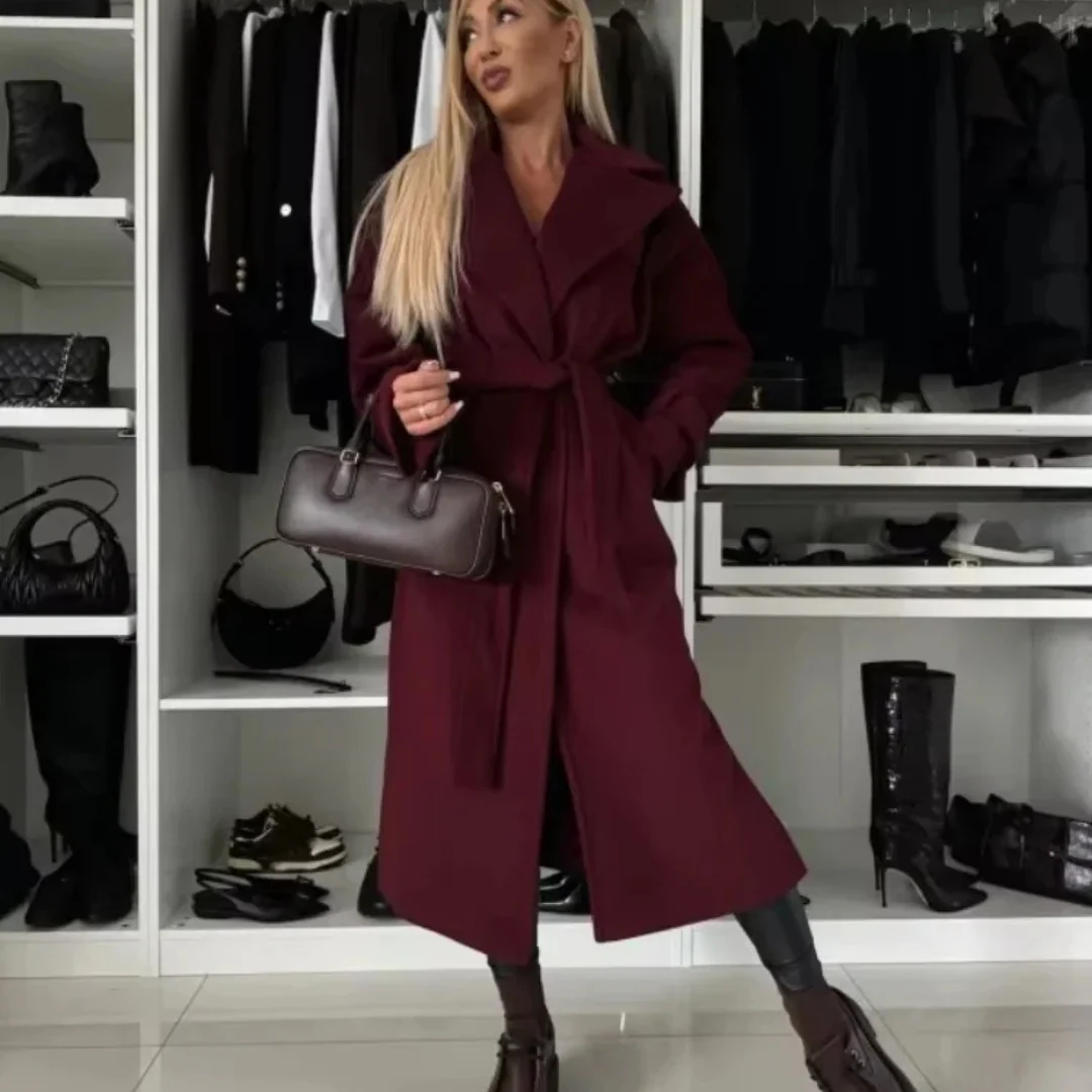Adriana® | Elegant burgundy coat - Image 2