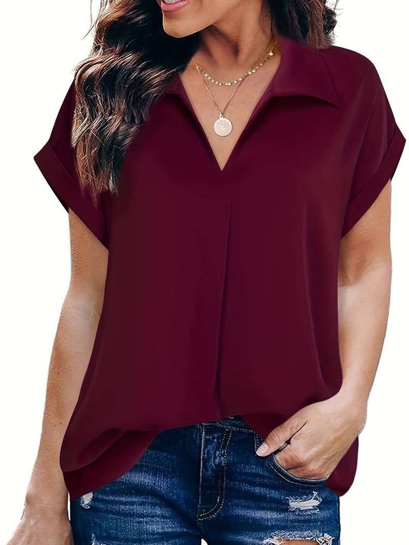 Adriela® | Casual Summer Shirt With Turn-Down Collar For Women - Image 12