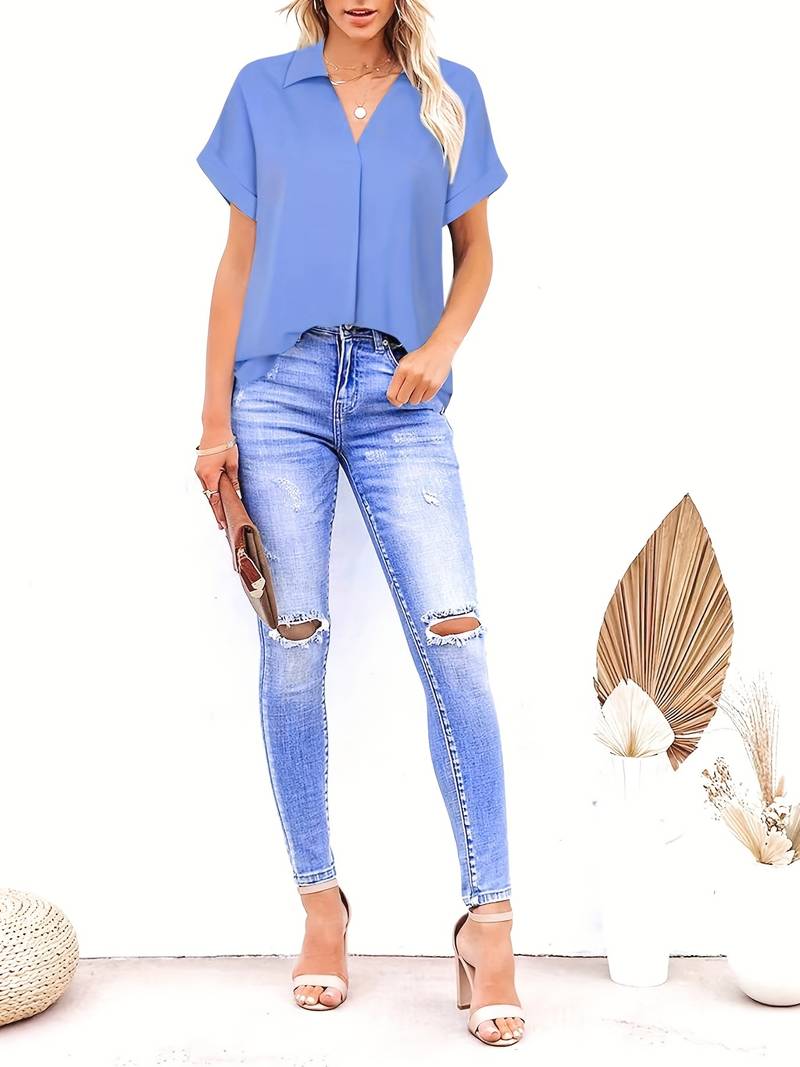 Adriela® | Casual Summer Shirt With Turn-Down Collar For Women - Image 21