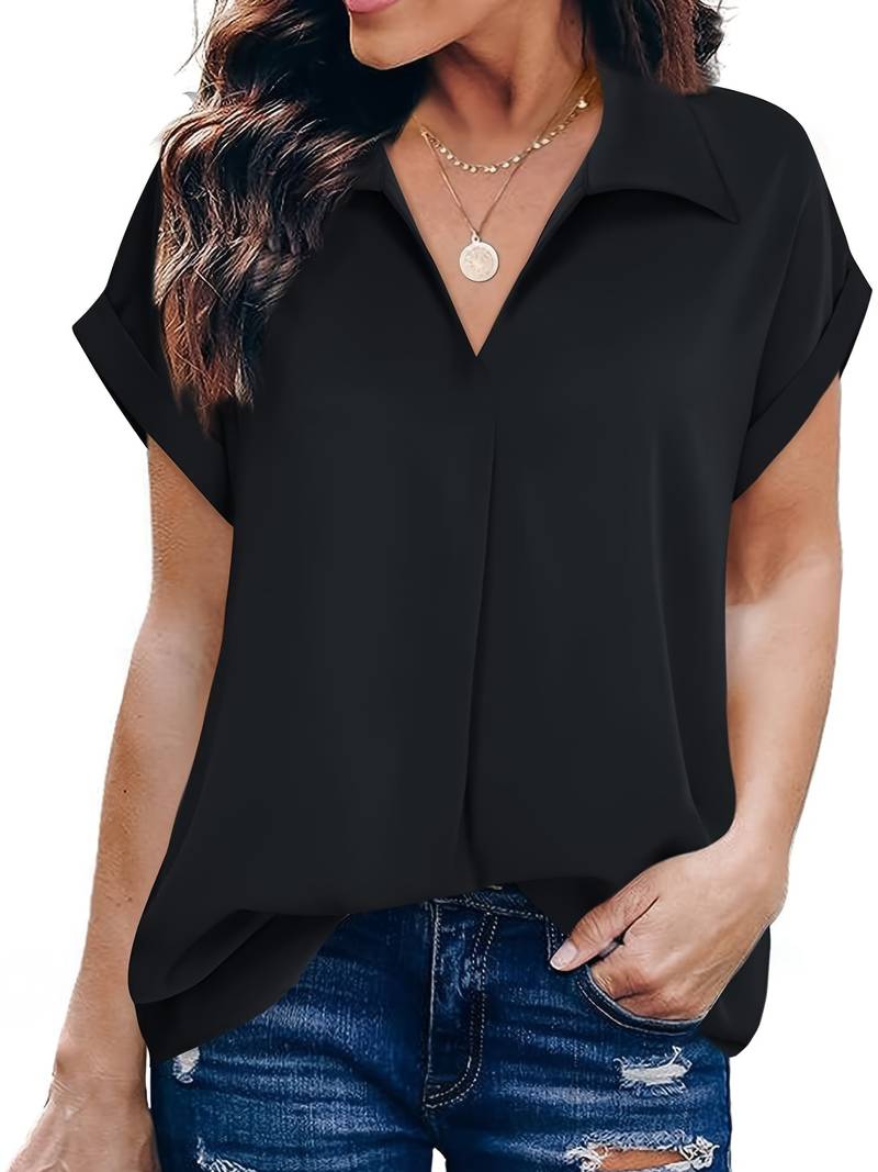 Adriela® | Casual Summer Shirt With Turn-Down Collar For Women - Image 3