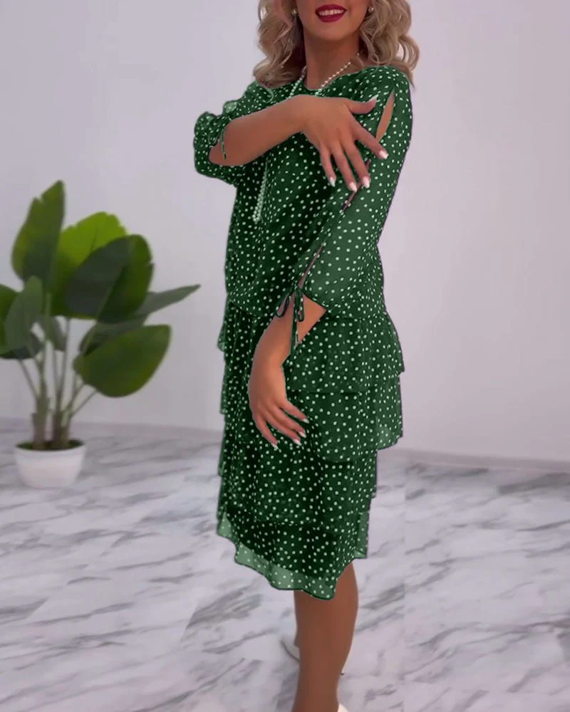 Adriela® | Elegant Polka Dot Layered Dress - Image 15