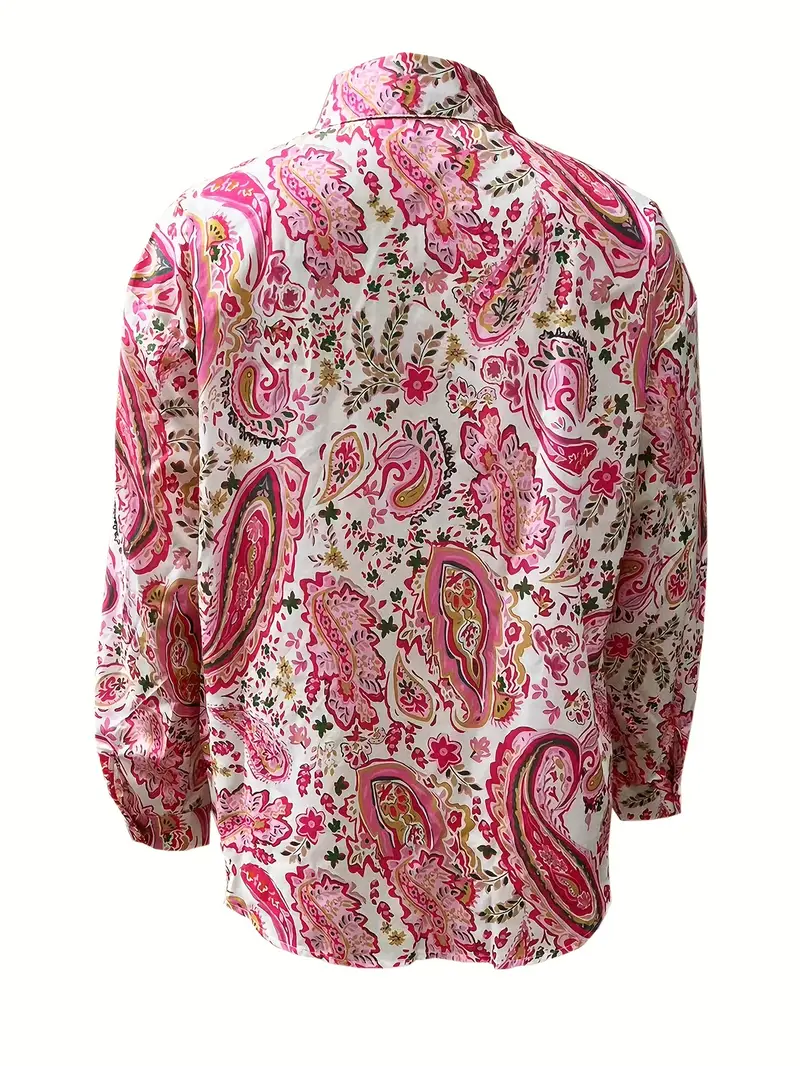 Aeliana® | Elegant Long-Sleeved Shirt With Paisley Pattern And Buttons - Image 3
