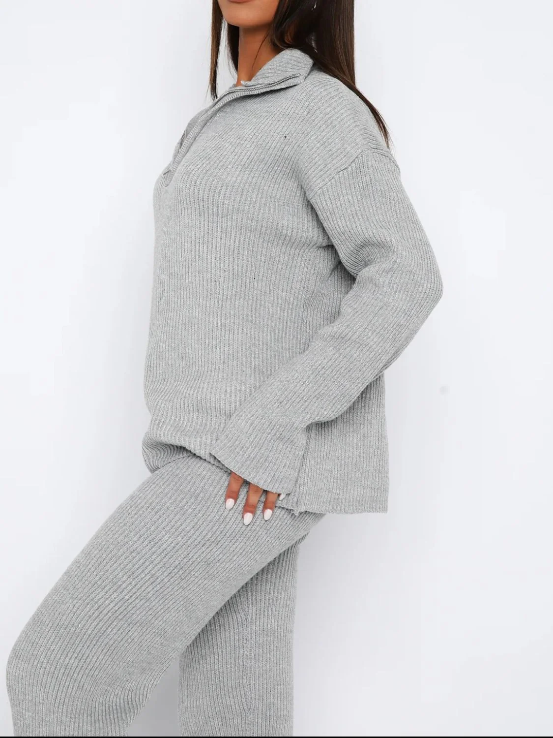 Agnes | Long sleeve top and quarter zip trousers set - Image 4