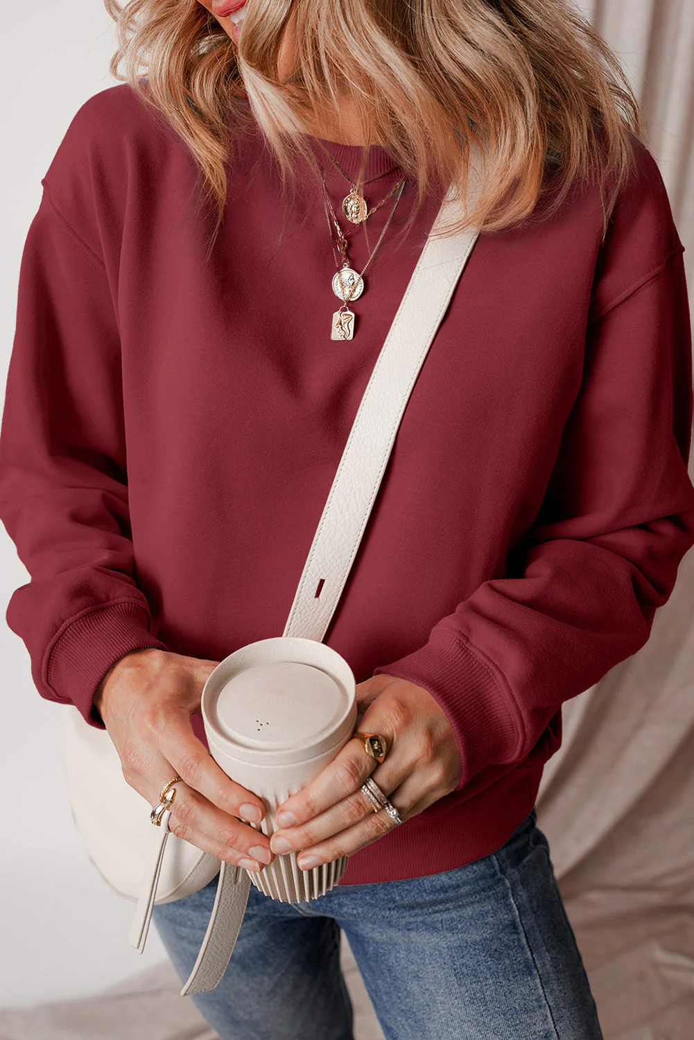 Agneta | Classic and simple fleece sweater - Image 5