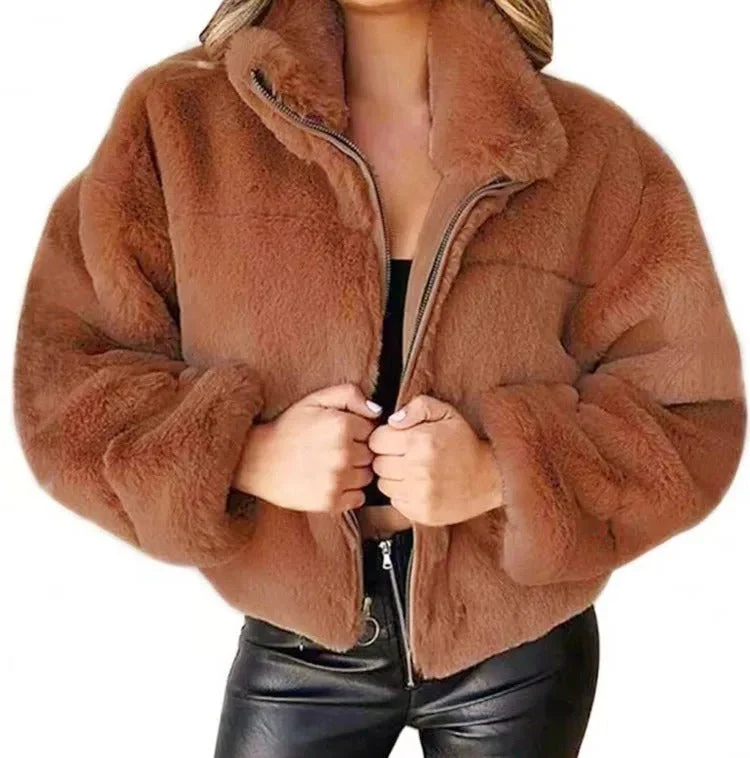 Aida | Winter fleece jacket with zip and stand-up collar - Image 6