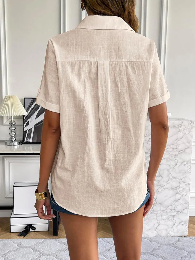 Ailani® | Women'S V-Neck Envelope Short Sleeve Summer Blouse - Image 3