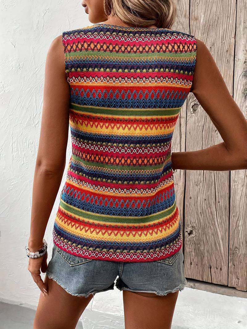 Ailín® | Bunt Streiftes Tank Top - Image 3