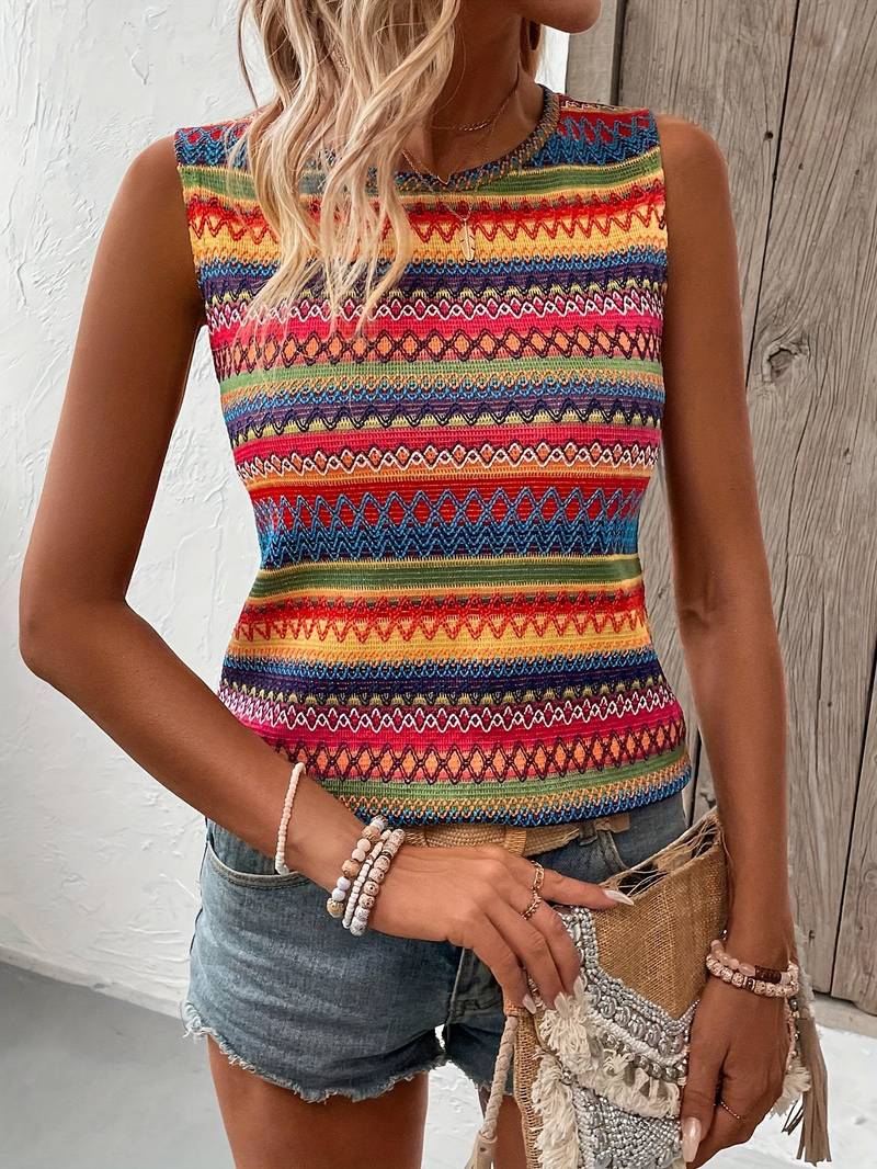 Ailín® | Bunt Streiftes Tank Top - Image 4