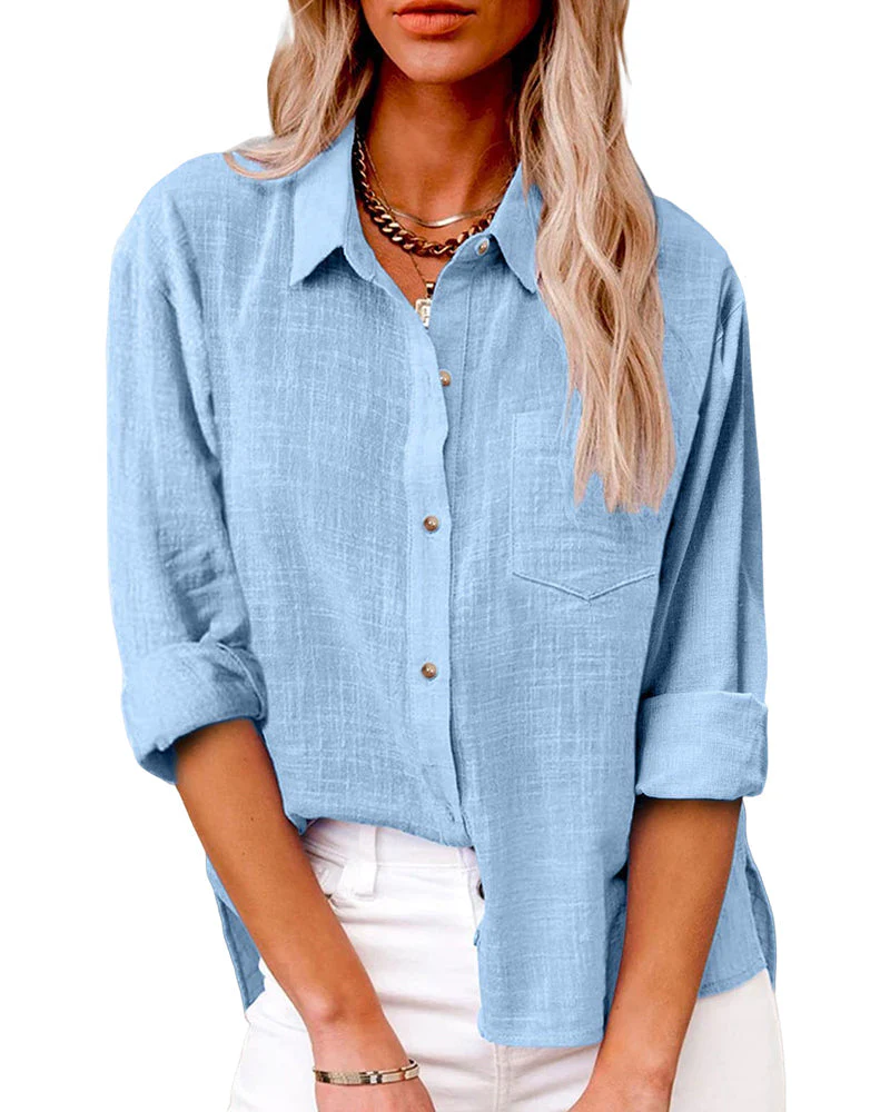 Aitana® | Elegant Long-Sleeved Shirt With Practical Chest Pockets - Image 7