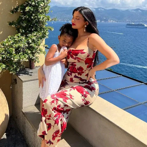 Alana® | Long Bodycon Dress With Rose Print - Image 3