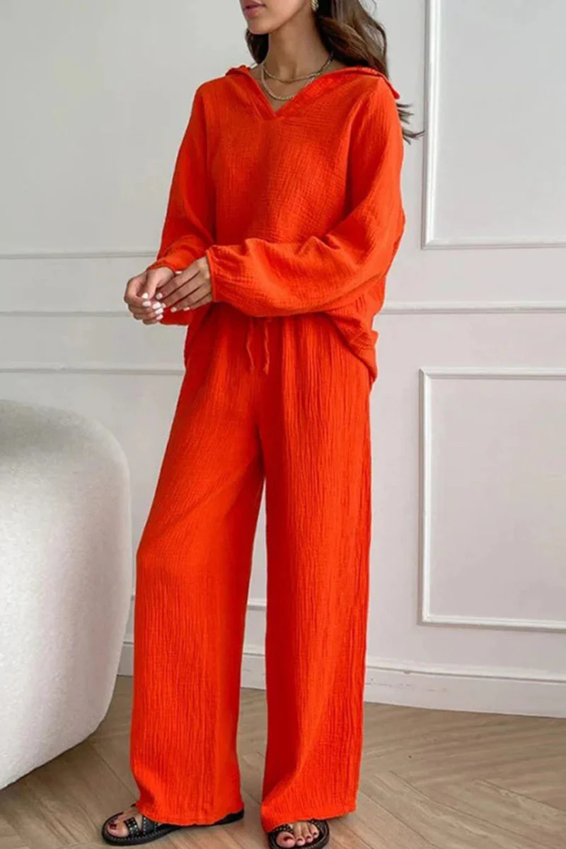 Alba | Casual simplicity, solid frenulum turn-down collar, long sleeves, two-piece - Image 8