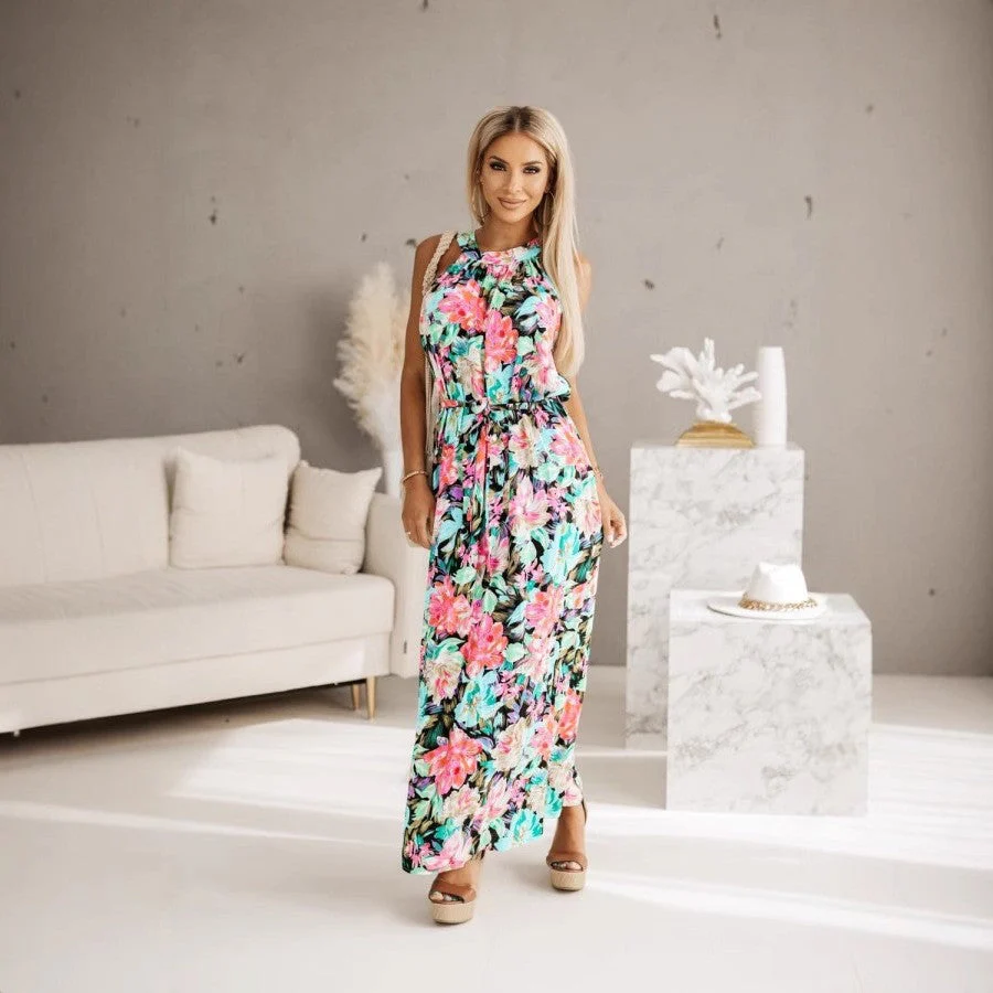 Alba® | Women'S Floral Maxi Dress With Adjustable Waist - Image 6