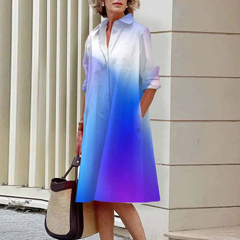 Alba® | Women's midi shirt dress with button placket - Image 13