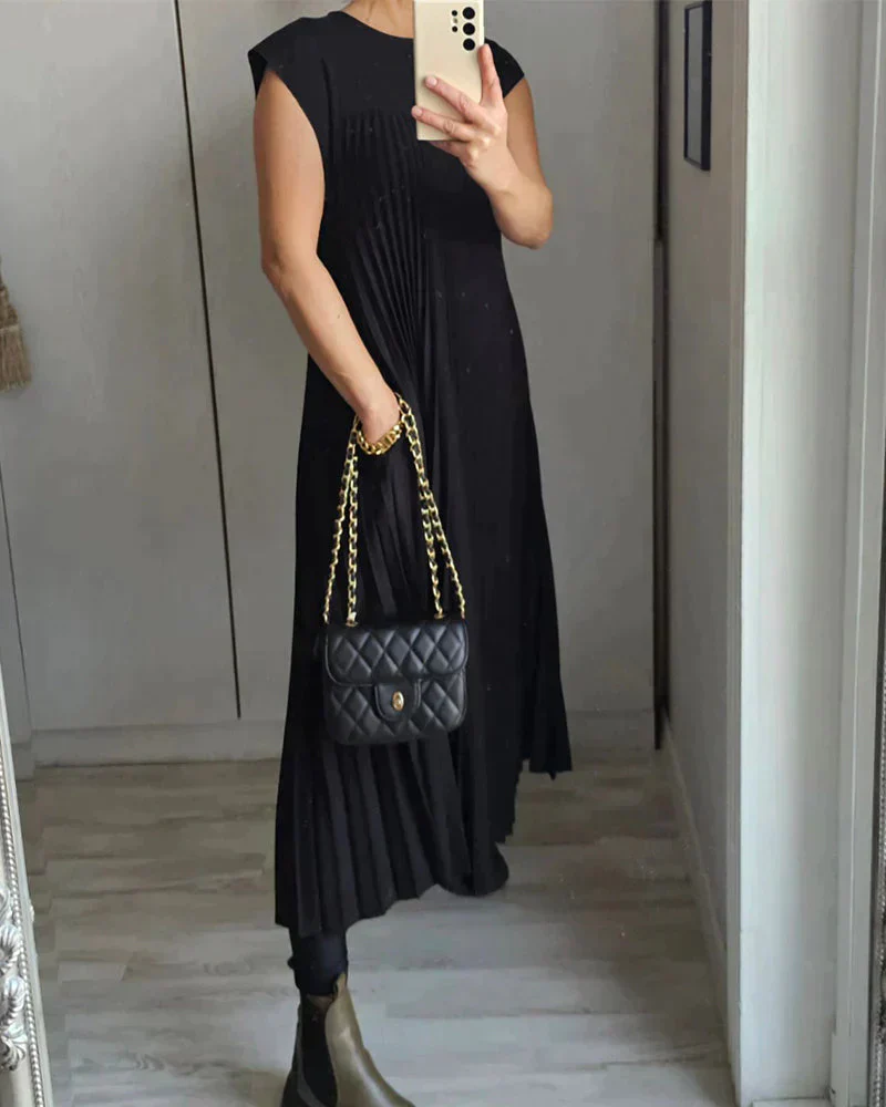 Aldina® | Sleeveless Dress With Pleats - Image 3