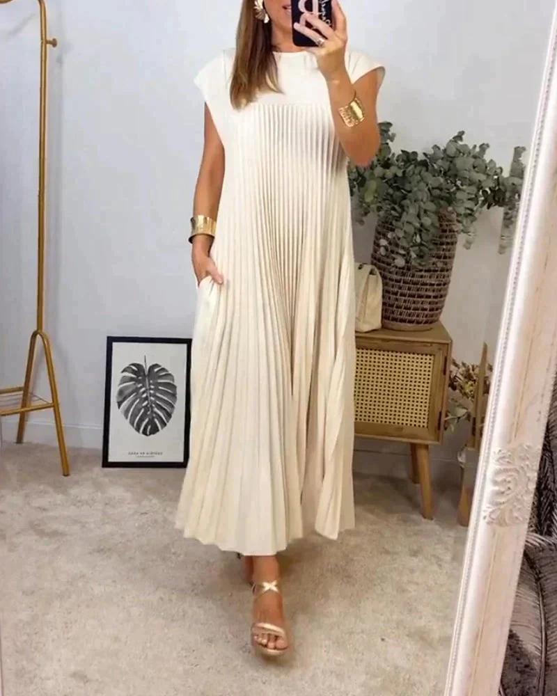 Aldina® | Sleeveless Dress With Pleats - Image 4