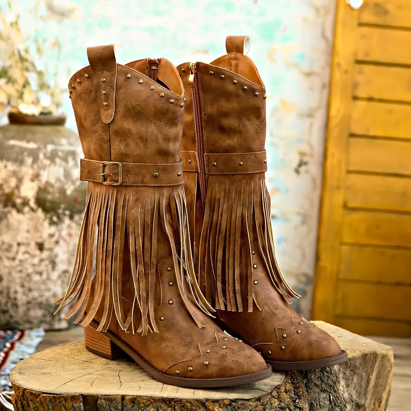 Alejandra | Robust cowboy boots with a chunky heel - Image 3