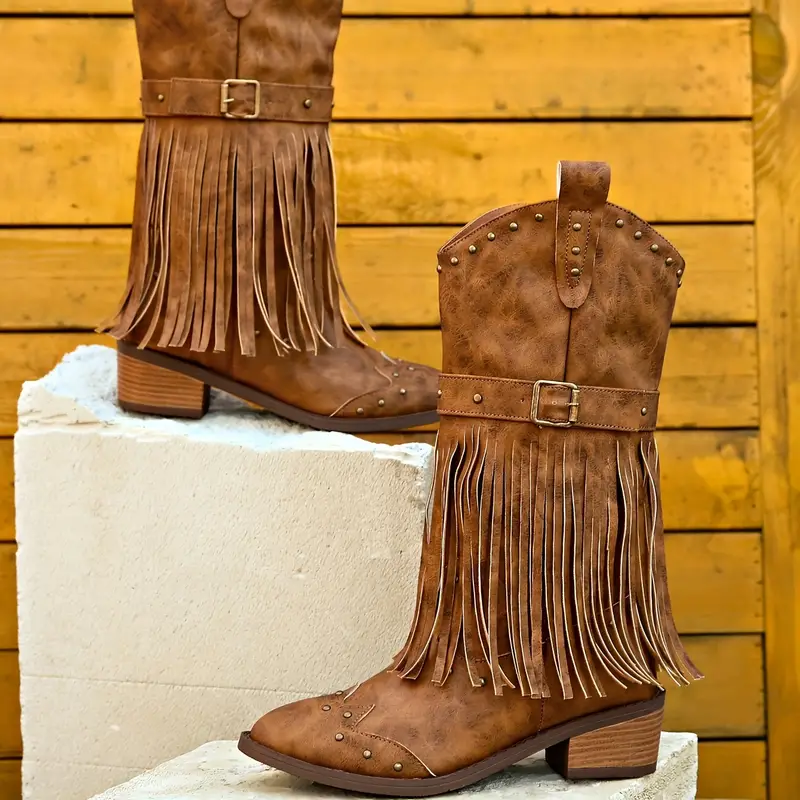 Alejandra | Robust cowboy boots with a chunky heel - Image 4
