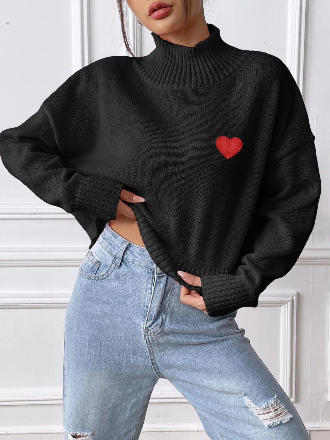 Alessa | Heart turtleneck with long sleeves - Image 10