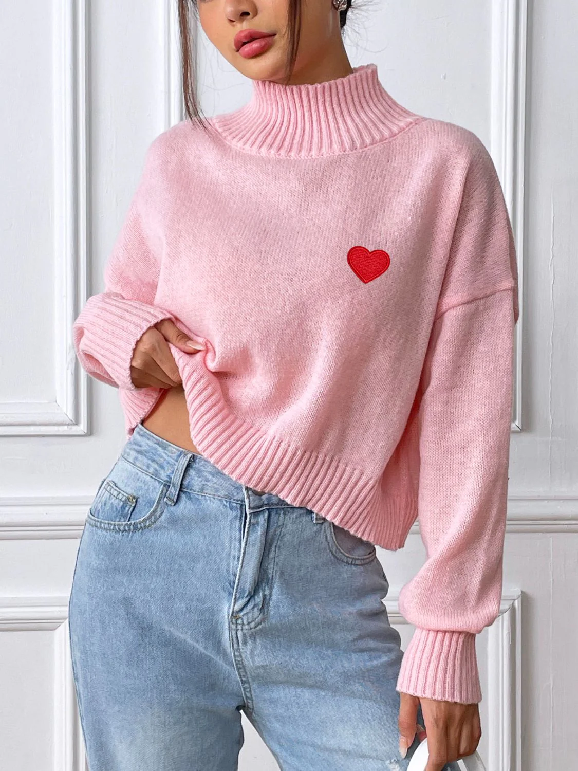 Alessa | Heart turtleneck with long sleeves - Image 3