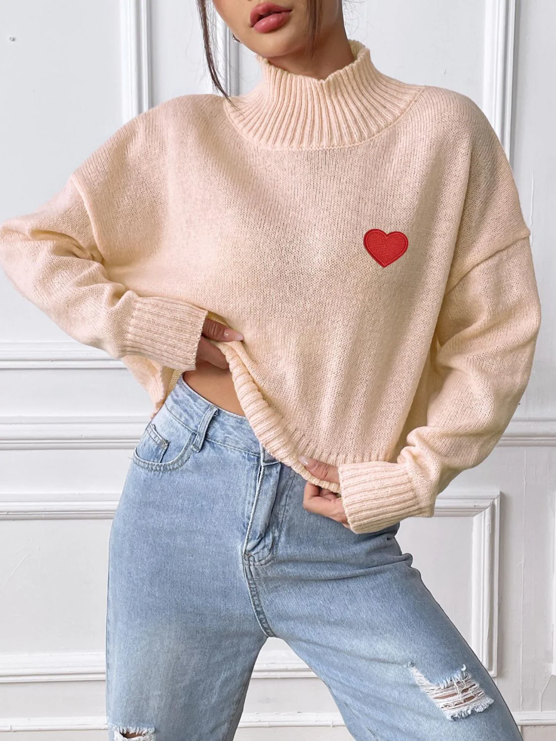 Alessa | Heart turtleneck with long sleeves - Image 4