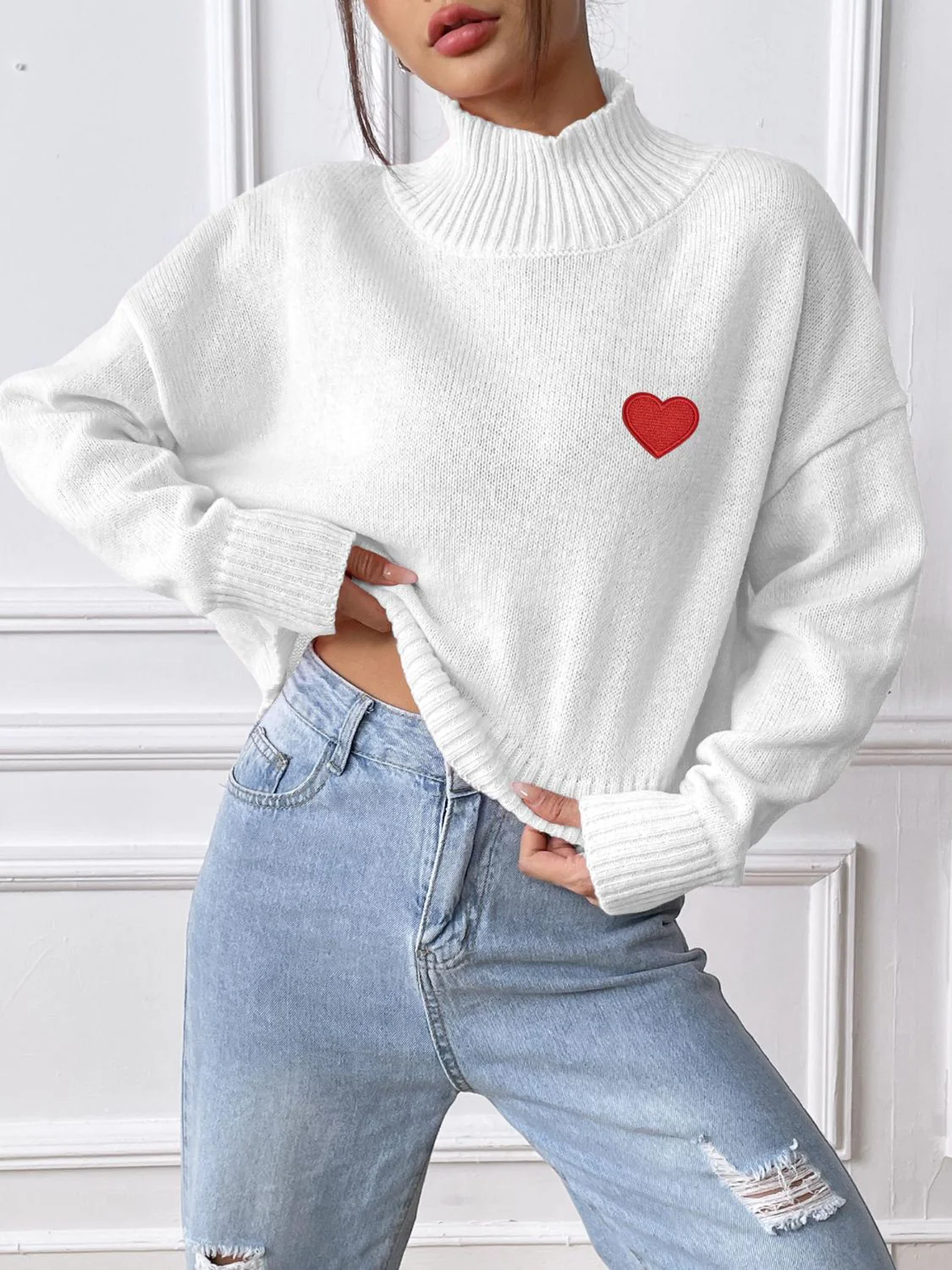 Alessa | Heart turtleneck with long sleeves - Image 7