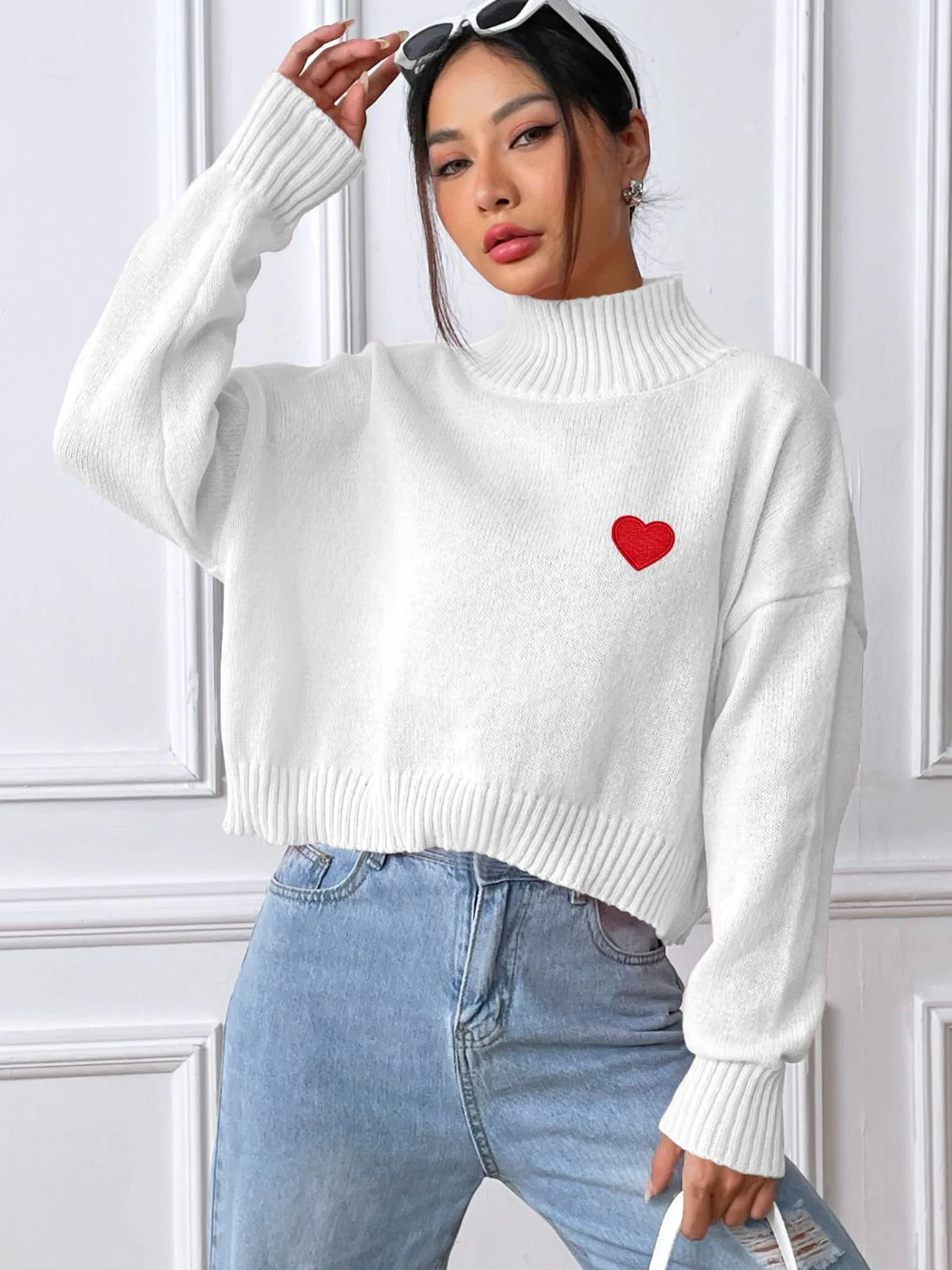 Alessa | Heart turtleneck with long sleeves - Image 8