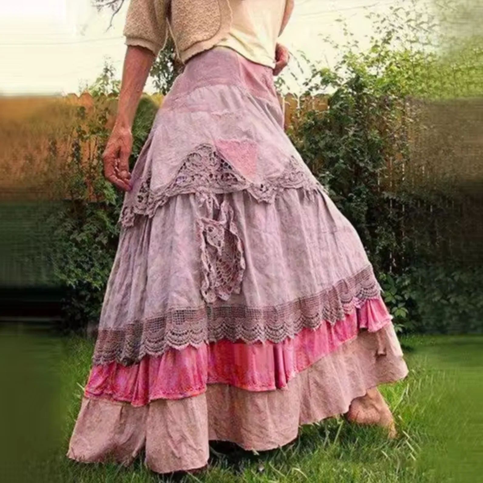 Alessandra® | Boho Layered Maxi Skirt - Image 2