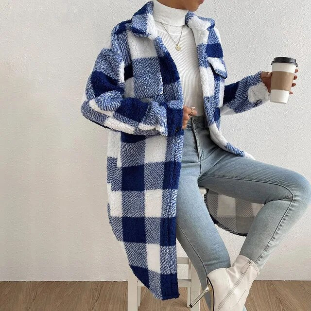 Alessia | Checked women's jacket with fleece lining - Image 3