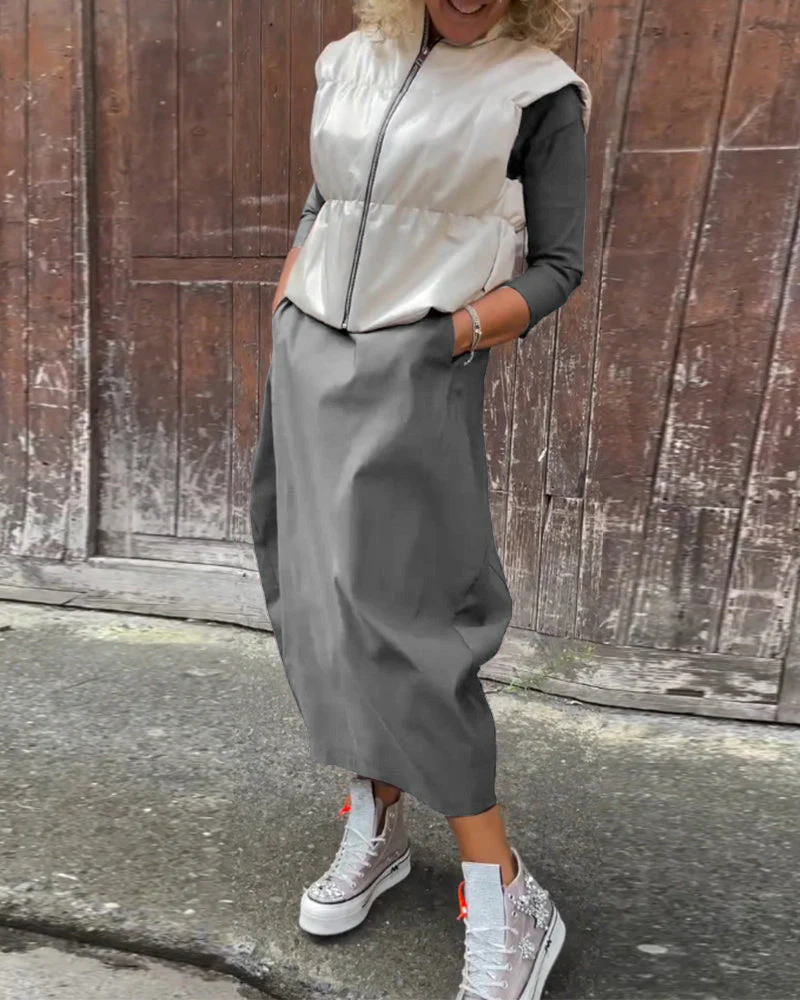 Alice | Elegant, simple Prosta dress with long sleeves and pockets - Image 12