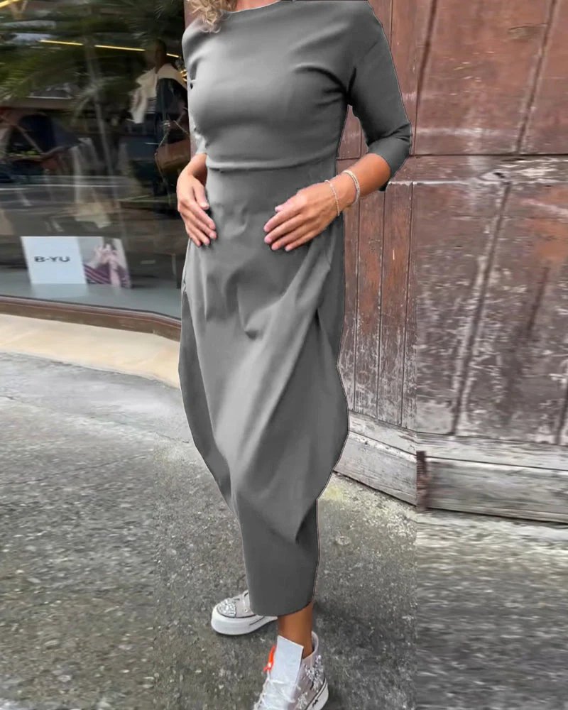 Alice | Elegant, simple Prosta dress with long sleeves and pockets - Image 13