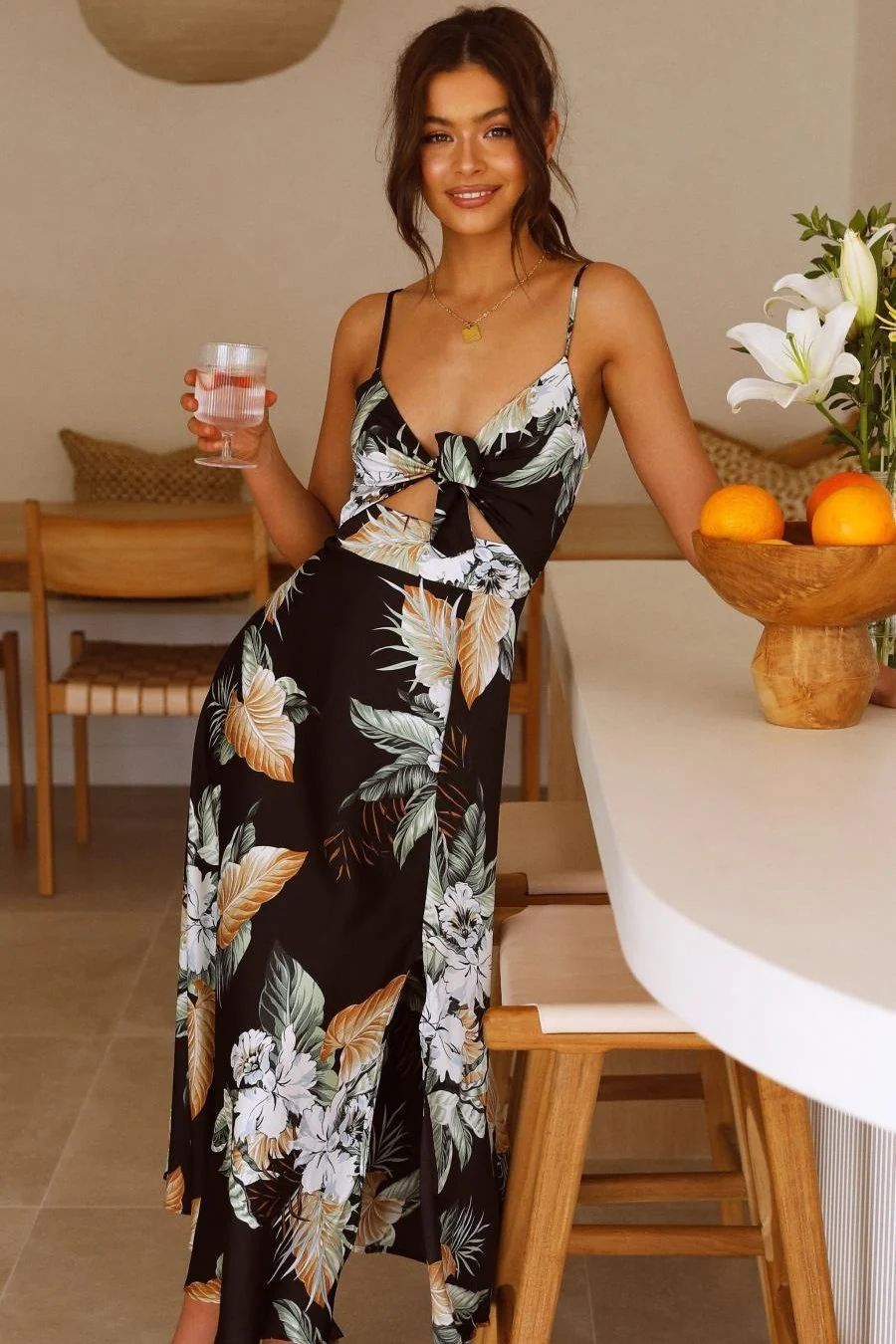 Alicia® | Printed Maxi Slip With Knot - Image 7