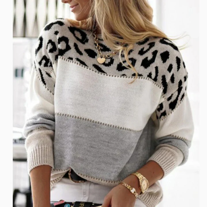 Alicia | Women's leopard print sweater - Image 3
