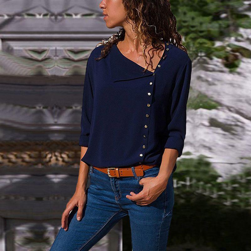 Alina® | Long-Sleeved Shirt With A Slanted Collar - Image 3